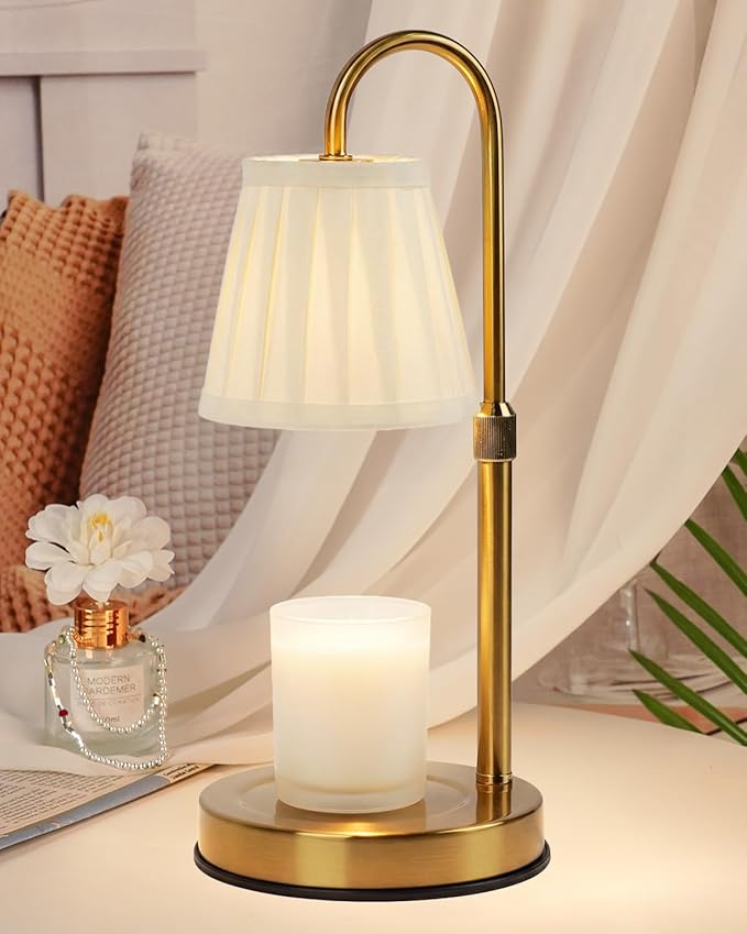 Modern Candle Warmer Lamp with Timer, Dimmable Candle Lamp Warmer, Fabric Candle Warmer, Men Women for Birthday Gifts, Height Adjustable Candle Light,Cozy Living Room Bedroom Home Decor