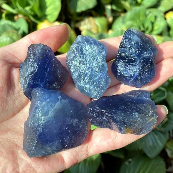 Zenkeeper 1 Lb Large Rough Blue Fluorite Stone Raw Fluorite Crystal Stone Natural Blue Fluorite Crystal Stone Mineral Specimen Gemstone Healing Crystals and Stones
