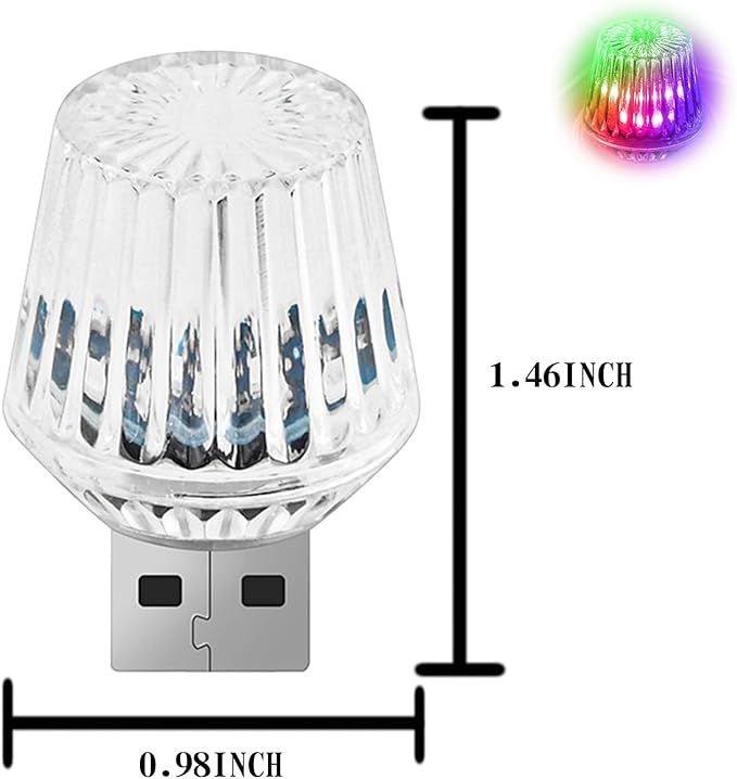 1 Pcs USB Star Sky Lamp for Cars, New Car USB Night Light, USB Led Car Interior Atmosphere Lights, Plug and Play, Used for Most Cars, Trucks, Suvs, Hallway, Party, Bedroom（ Colorful Flash）