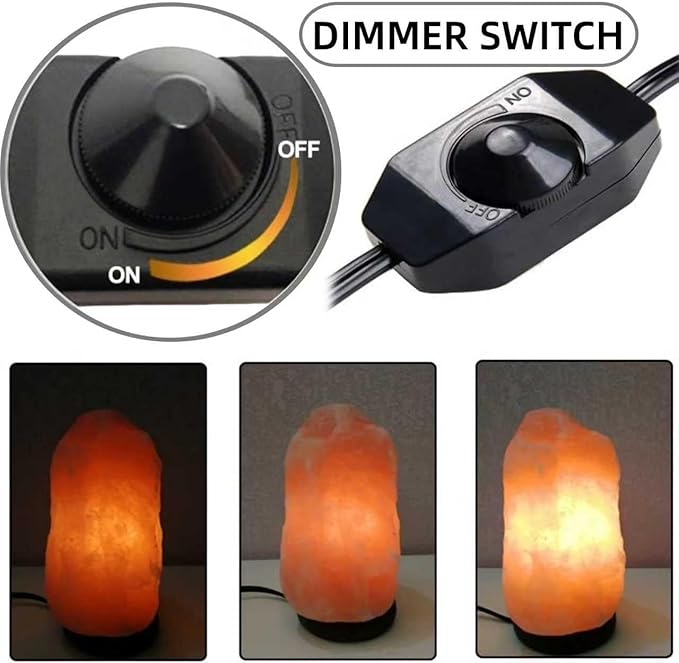 Himalayan Salt Lamp Cord, with Dimmer Switch,Christmas Bulb, Cord with Dimmer Control and Base Assembly,6 Feet,2-Pack for Himalayan Salt Lampsand with 6 Free 15Watts Bulbs for Salt Lamp