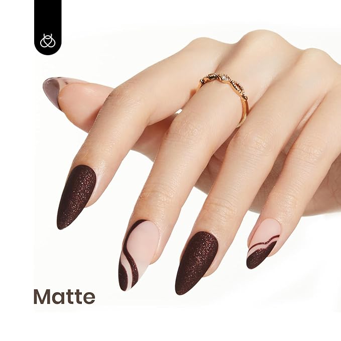 Beetles Brown Glitter Gel Nail Polish, 15ml Chocolate Brown Jazz Club Soak Off Gel Polish Nail Art Manicure Salon DIY Gift for Women