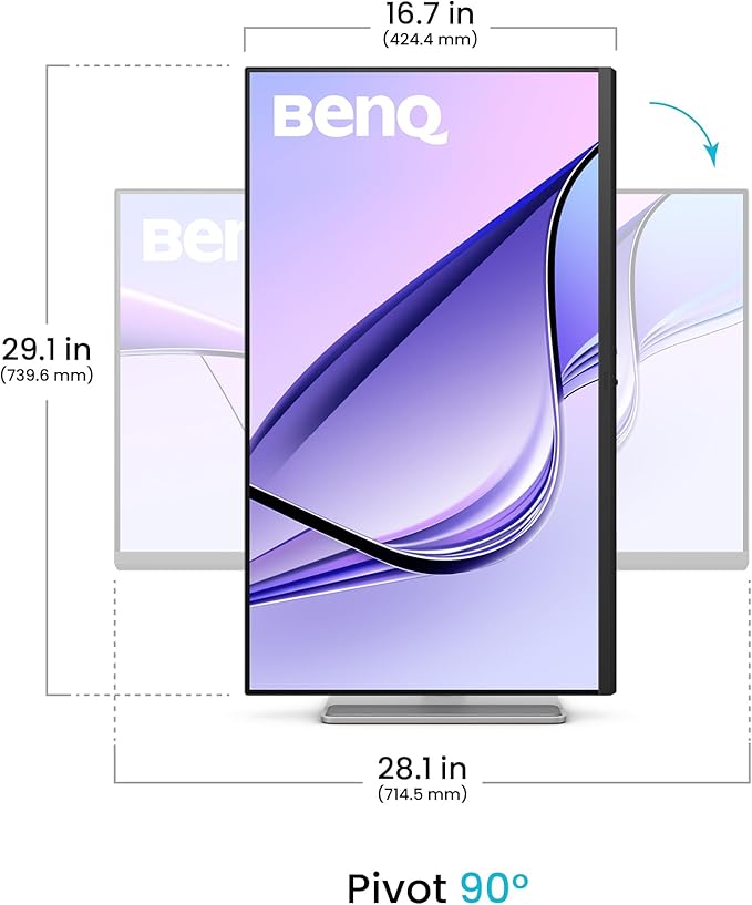 BenQ MA320UP 32” 4K 3840x2160 Monitor for MacBook® Pro/Air, Dual USB-C, 90W Power Delivery, Mac Color Match, USB Hub, Brightness & Volume Control on Mac, Height & Tilt Adjustable Stand, P3 Color Gamut