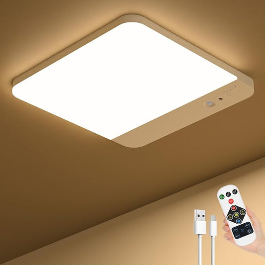 Rechargeable Closet Lights Motion Sensored - 7.8in Magnetic Battery Operated Ceiling Lights with Remote, Wireless Waterproof Shower Light Indoor for Shower Bathroom Pantry Stairs Hallway