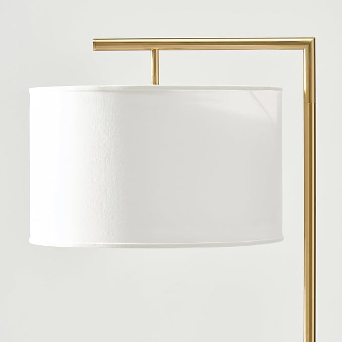 Brightech Montage Modern Floor Lamp - LED Standing Lamp with Adjustable Color Changing Bulbs for Living Rooms & Offices - Tall Corner Bedroom Reading Light for Contemporary Home Decor - Antique Brass