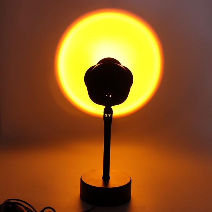 Sunset Projection Lamp, LED Atmosphere Light with 180 Degree Rotation, USB Powered Rainbow Sunset Night Light for Room Decor, Photography, Studio and Romantic Ambience (Red)