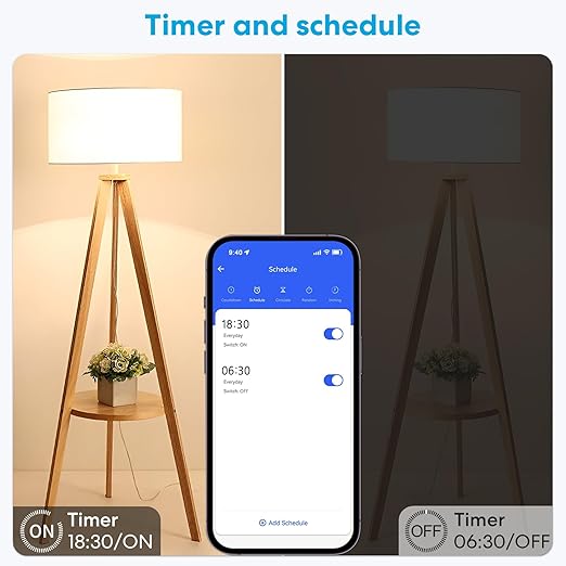 LoraTap Smart WiFi Bulb Socket E26 2 Pack Wi-Fi LED Light Bulb ﻿Timer Lamp Holder Adapter, Voice Control with Amazon Alexa and Google Home, Smart Life App Control from Anywhere by Phone, 30W Max.