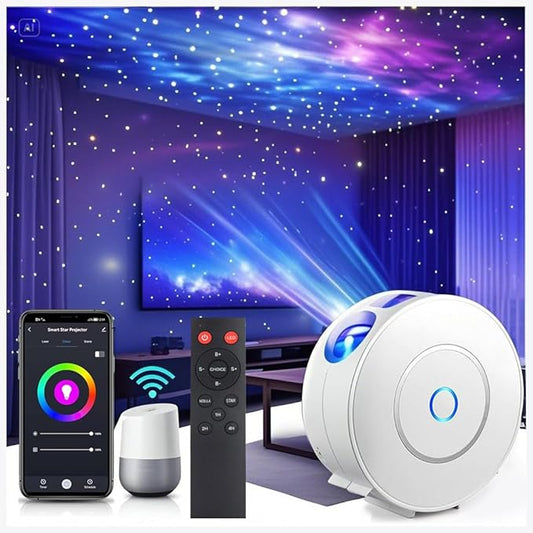 Rare Blue Laser Star Projector with Remote Control,Premium ABS Build & HD Lens, Ultra-Soft Realistic Nebula, Dimmable 16M Colors for Bedroom/Game Room/Party(Blue Star+Remote)