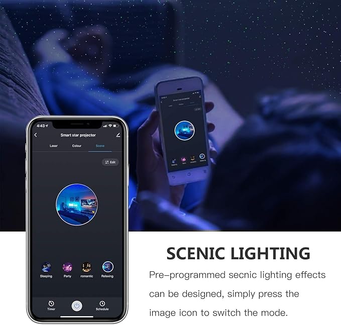Galaxy Projector for Bedroom,Star Projector Galaxy Light,Northern Lights Projector,Ceiling Starlight Projector,Nebula Lamp,Support Smart APP Control,Aurora Night LED Light Projector for Kids Room
