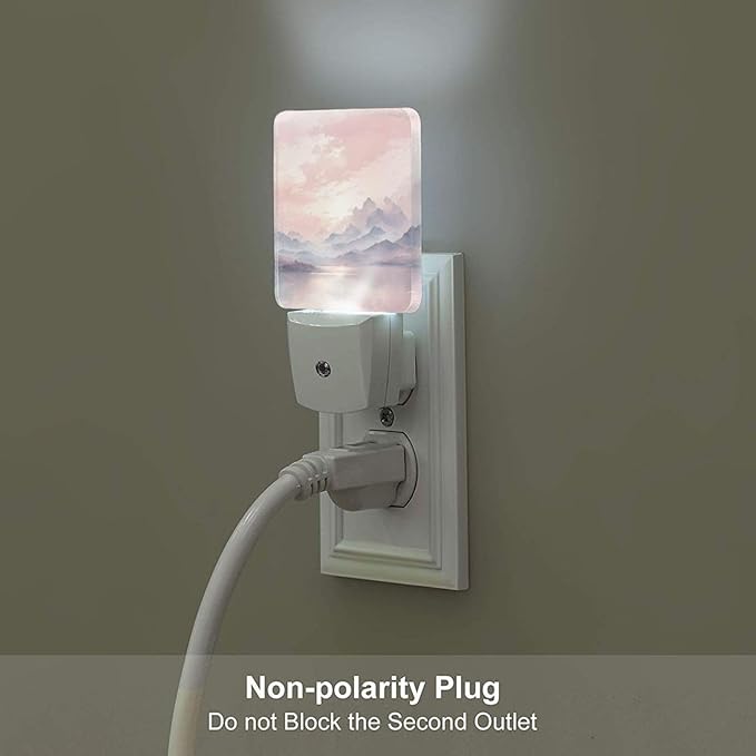 Mountain and River Night Light,Plug Into Wall with Dusk to Dawn Light Sensors, Warm Nightlights for Bedroom, Bathroom, Hallway, Kitchen, Gifts Ideal for Boys Girls Women Men