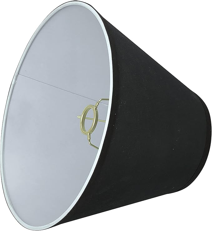 Aspen Creative 58878A Transitional Empire Shape Uno Construction Lamp Shade in Black, 6" Top x 12" Bottom x 9" Slant Height