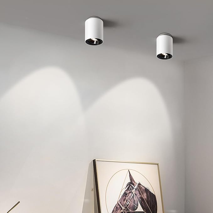 OKELI White Modern LED Dimmable Ceiling Light Fixtures for Hallway Kitchen Entryway, 20W 1300LM 2700K-6000K Flush Mount Close to Ceiling Lighting, Cylinder Ceiling Lamps for Living Room 3pack