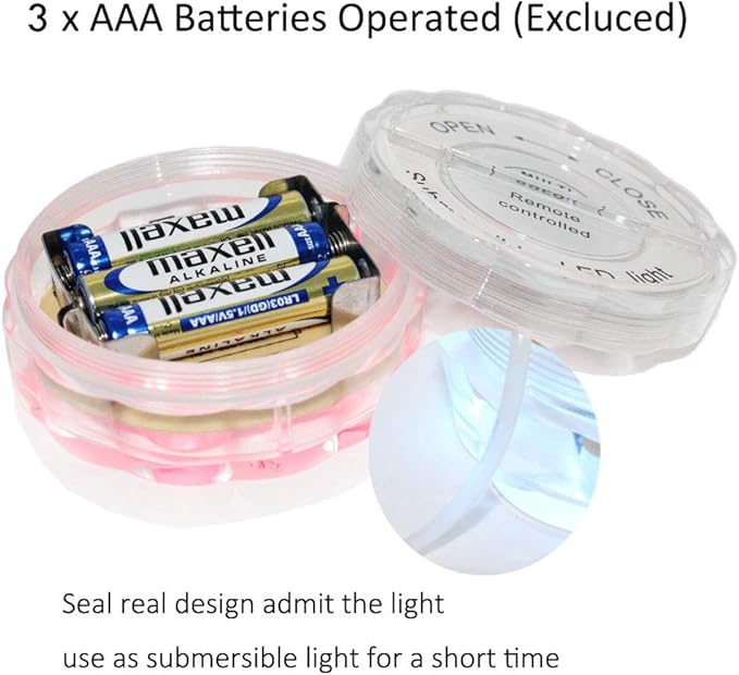 Remote Controlled Submersible Lights, 16 Multi-Colors 4 Modes LED Lights with Battery Powered (4-Pack)