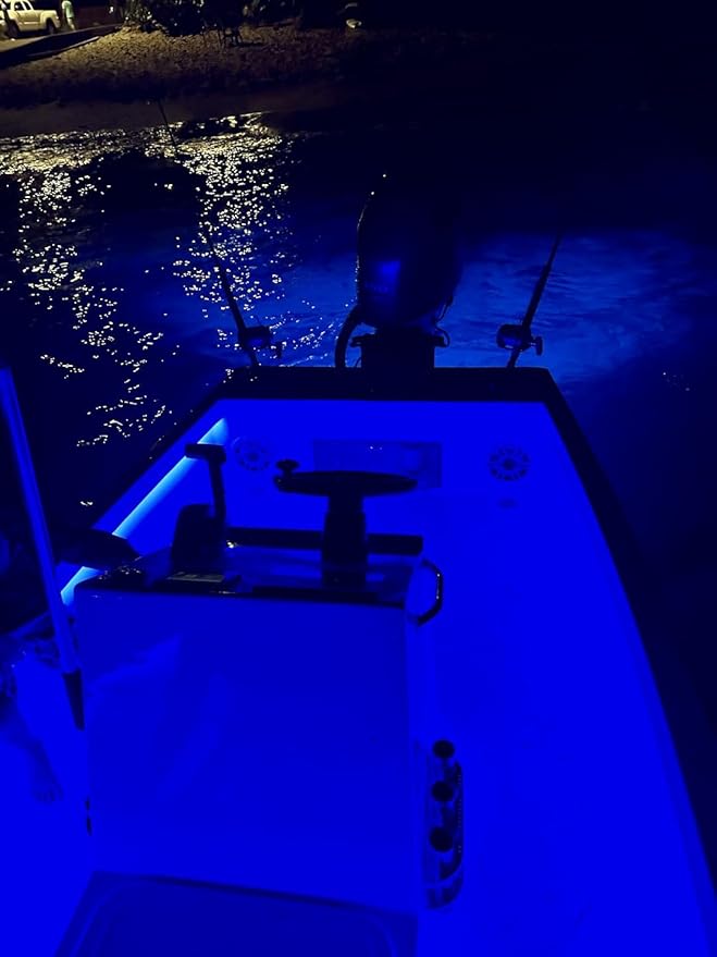 T-Toplights IP68 2FT Blue Marine Submersible LED Strip | 12V Under Gunnel Light | Boat Lights