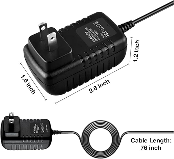 24V AC/DC Adapter Compatible with Govee H6078 RGBIC Floor Lamp LED Wi-Fi App Control Smart lamp DC24V 24 V 24.0V 24 Volt 24 Volts 24VDC Switching Power Supply Cord Cable Battery Charger PSU
