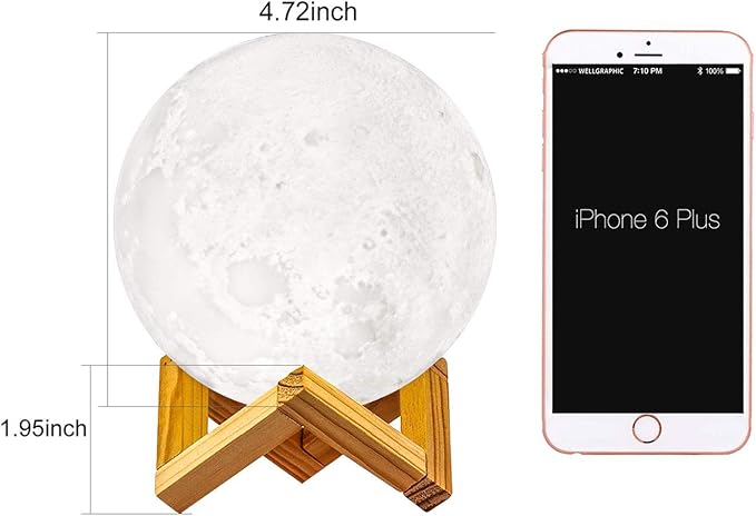 Moon Lamp, 16 Colors 3D Printed Moon Lights Kids Night Light with Stand, Time Setting, Remote & Touch Control, USB Rechargeable, Birthday Gifts for Boys Girls Friends Lover