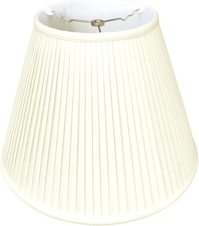 Royal Designs Deep Empire Side Pleat Basic Lamp Shade, Eggshell, 9" x 16" x 12.25" (BS-728-16EG)