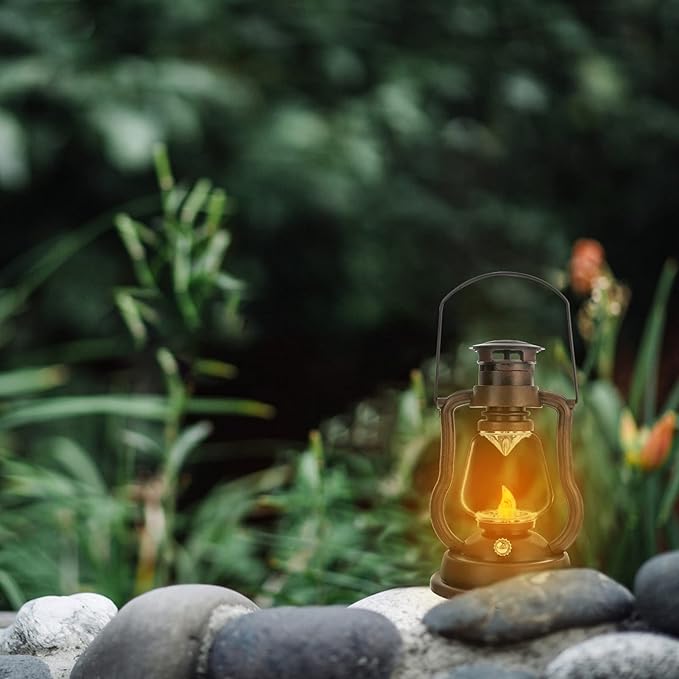 IMIKEYA 1pc Retro Kerosene Lamp Rechargeable Vintage Lantern for Home Decor Cozy Atmosphere for Bars Hotels and Festive Celebrations Battery Not Included