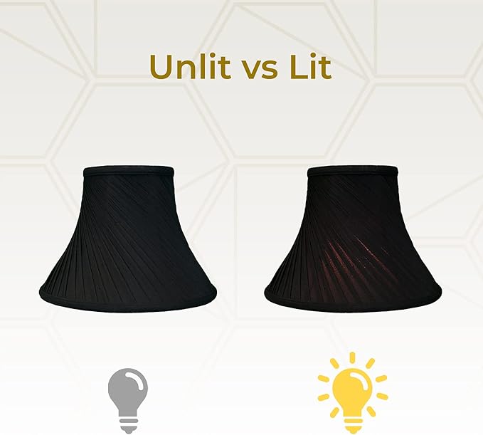 Royal Designs Twisted Pleat Basic Lamp Shade, Black/Gold 8 x 18 x 13