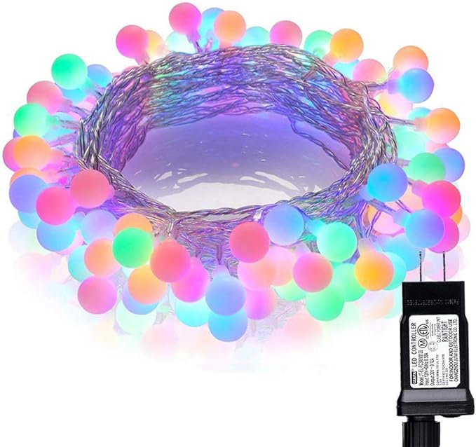 LYHOPE Easter String Lights, 100 LED 33ft Easter Pastel Lights 8 Lighting Modes with Timer, UL Listed 30V Low Voltage Globe String Lights for Patio, Tree, Garden, Indoor Decorations