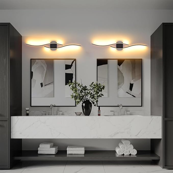 Battery Operated Wall Sconces Set Of Two, 3000K-6500K 39 inch black LED dimmable wireless wall sconce with remote control, USB rechargeable wall lights for Living Room Bedroom Hallway Background