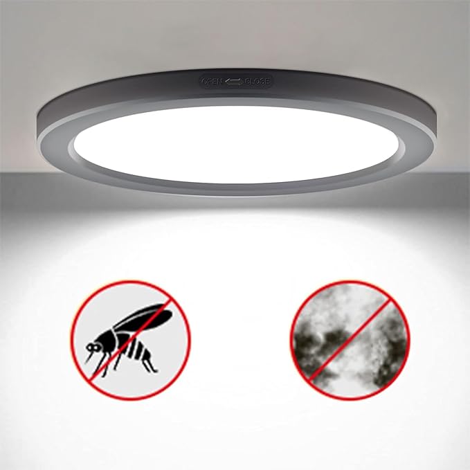 5.4" Flush Mount Ceiling Light Dimmable with ETL CERT, 5000K Black LED Ceiling Lights Ultra Thin Round Ceiling Light Fixture for Bedroom, Bathroom,Kitchen, Hallway,Basement,Closet,28Pack