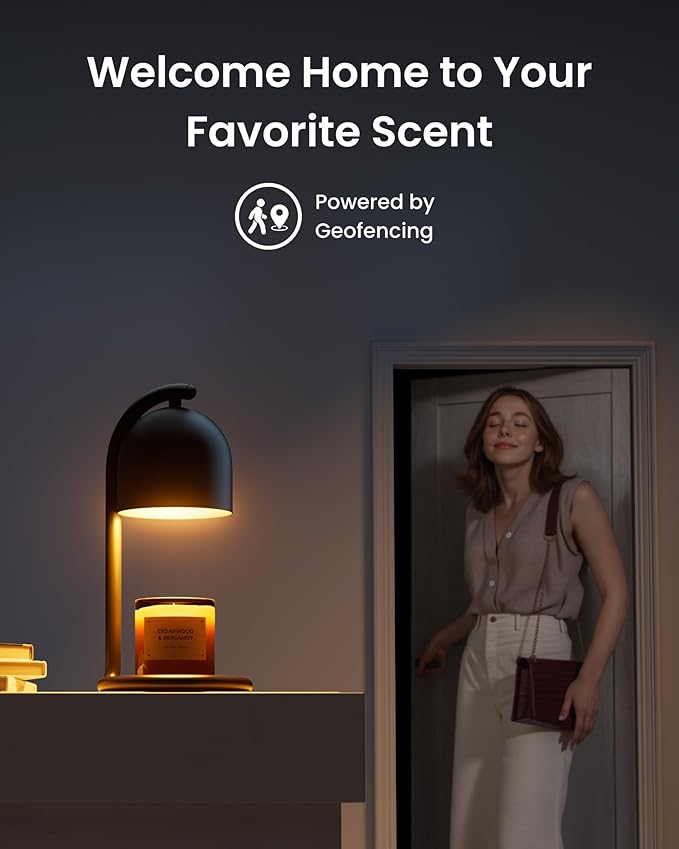 SwitchBot Smart Candle Warmer Lamp with Timer & Voice Control — Dimmable Flameless Candle Wax Melter, Matter-Enabled for Apple Home & Alexa, Perfect Valentine & Birthday Gift for Women, Home Decor