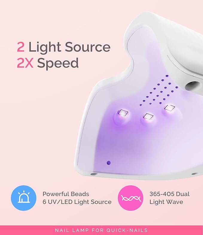 MelodySusie Mini LED UV Nail Lamp with Lightweight Design, P-ART06F Nail Dryer with Simple Button Control Cures All Soft Gels at Home, Especially Half-Cured Gel, Base Coat & Top Coat White