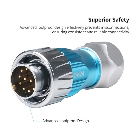 CNLINKO DH-24 12 PIN Industrial Waterproof Connectors, IP68 Circular Connector, Hard Metal Anti-Interference Shell, Quick Plug Aviation Connector, M24 Panel Mount Flange Socket (12-Pin)