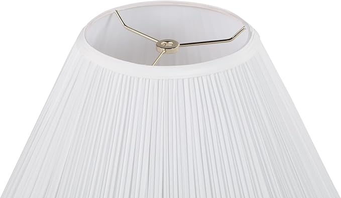 Aspen Creative 33136, Mushroom Pleated Traditional Spider Lamp Shade, White, 7" Top x 18" Bottom x 13" Slant