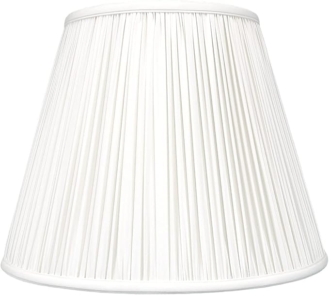 Royal Designs Deep Empire Gather Pleat Basic Lamp Shade, White, 10 x 20 x 15