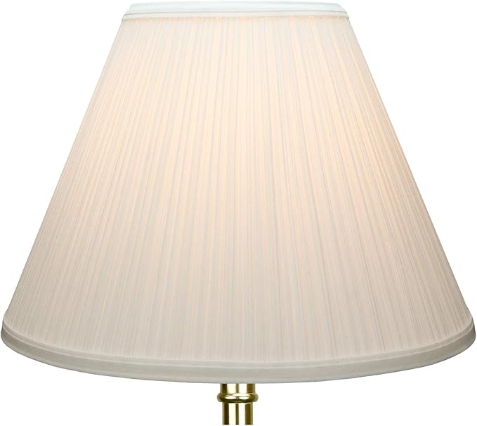 FenchelShades.com Set of 2 Lampshades 6.5" Top Diameter x 15" Bottom Diameter x 11" Slant Height with Washer (Spider) Attachment for Lamps with a Harp (Pleated Mushroom Cream)