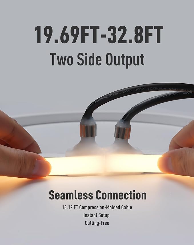 Shine Decor IP68 Waterproof LED Strip Light, 24V Pool Rated Submersible Silicone Neon, Underwater Outdoor LED Rope Light for Pool Fountain Waterfall Bathtub, 16x16mm, Warm White, 22.97FT