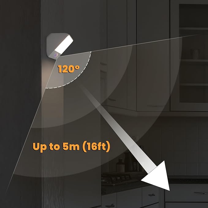 Motion Sensor Light Indoor Rechargeable, Battery Night Light 2000mAh, Motion Activated Night Lights Stick on 2 Pack, Dimmable Stair Lights for Bathroom, Hallway, Kitchen, Traveling, Cabinet