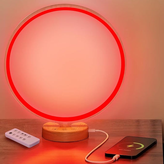 Red Light Therapy Night Light Lamp for Sleep 670nm Red Nightlight Desk Lamp with Multi-Color and Brightness Options Remote Control,Deep Relaxation and Improve Sleeping for Adults & Kids Bedrooms