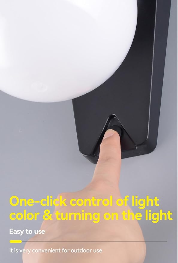 Solar Porch Lights Outdoor, Dusk to Dawn Solar Wall Lights Outdoor Ip65 Waterproof, 3 Color, 3600mAh Wall Lanterns for Patio, Garage, Entryway, Garden