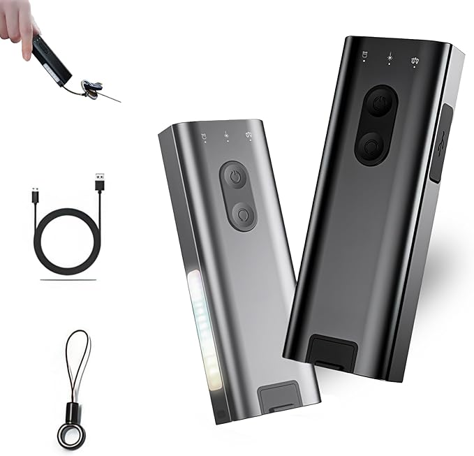 K3 UltraMulti EDC Keychain Flashlight - 800 Lumens Mini Rechargeable LED Tool, Magnetic Base, Hat Clip, Side RGB & UV Modes, Weatherproof for Hiking, Camping, Emergencies (Black+Gray)