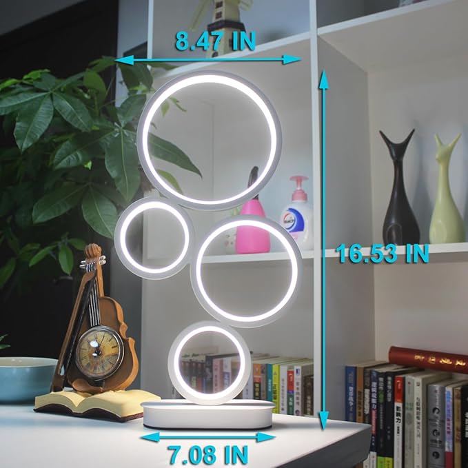 LED Table Lamp, Modern Bedside Lamps for Nightstand, 18W Dimmable LED Desk Lamp, 3 Color Nightstand Lamp Desk Light Reading Lamp for Living Room, Bedroom, Office, Study and Work - White