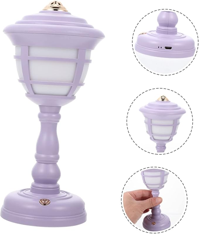 NUOBESTY Vintage USB Rechargeable Table Lamp with Level Dimming Retro Nightstand Light for Bedroom Compact Decorative Household Lantern Creative Ambient Lighting for Home Office