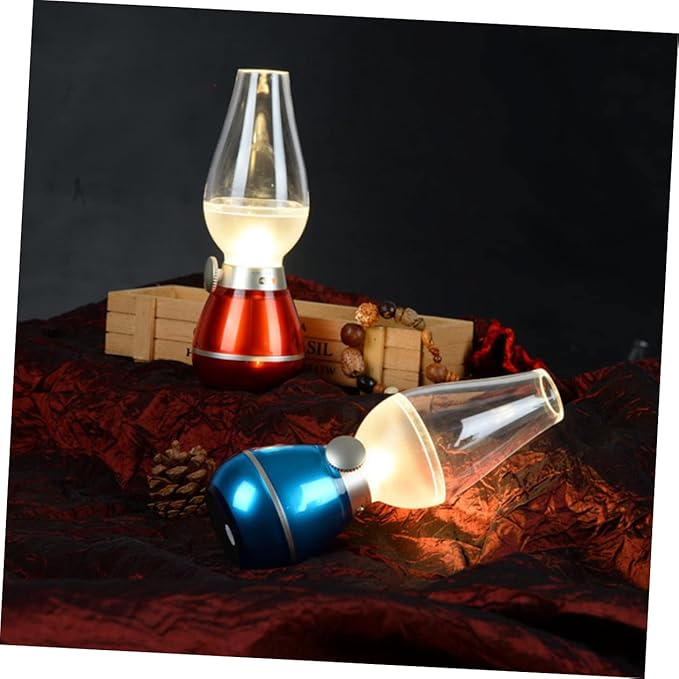 Portable Rechargeable Retro Kerosene Lamp Multi-Functional Lighting for Indoor Use for Home Decor Camping and Nightstands Selection