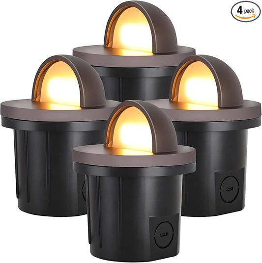 Energetic Low Voltage Well Lights-5W LED In-Ground Lights, 5CCT Landscape Lighting, IP67, RA90, 4 Pack