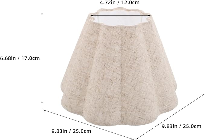 Homoyoyo Floor Lamp Shade: Linen Table Lamp Shade - Pleated Scalloped Lampshade - Decorative Fabric Light Cover Replacement For Bedside Floor Lighting Beige