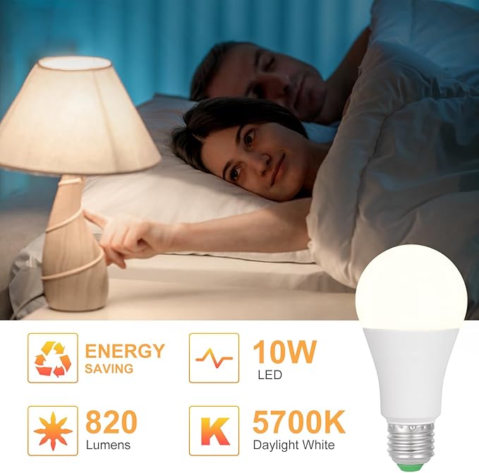 SUNNEST LED Light Bulbs, 2 Pack Dimmable E26 LED Light Bulb, 10W RGBW Color Changing Light Bulb with Remote Control, Decorative Lights, Mood Light Bulb, Great for Home Decor, Stage, Party and More