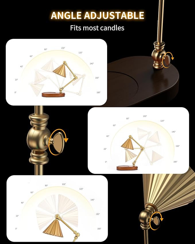 Candle Warmer Lamp with 3 Bulbs, Height Adjustable Candle Lamp Warmer with Timer - Electric Wax Melt Warmer for Scented Wax, Bedroom Home Decor, Gold