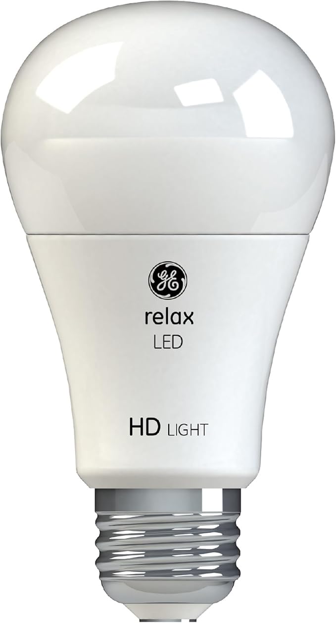 GE Relax HD LED Light Bulbs, A19 Soft White Light Bulbs, Dimmable LED Bulbs for Bedrooms, Family Rooms, Dining Rooms, and Entryways, 40-Watt Equivalent (24 Pack)