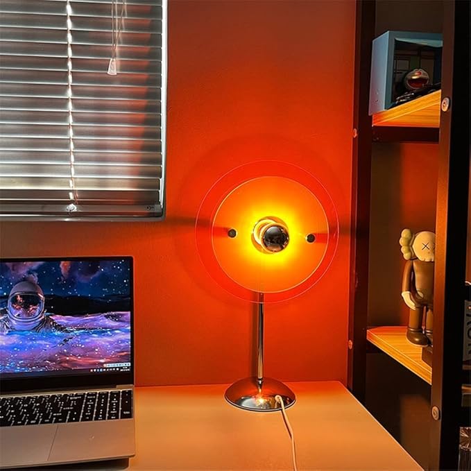 Sunset Table Lamp Projection Rainbow Night Light Atmosphere Home Decoration USB LED Photography Lighting for Wall Decor Lights (Colourful)