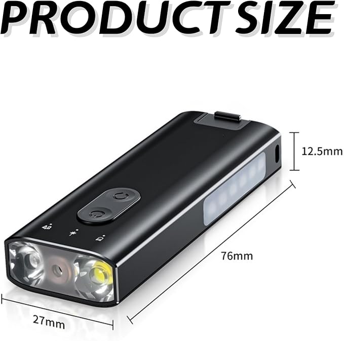 Ultra Multi EDC Keychain Tool,Mini Keychain Flashlight 800 Lumens with Diffuser Clip,Multipurpose RGB Pocket Camp Lantern for Outdoor, Camping & Emergencies (Gray)
