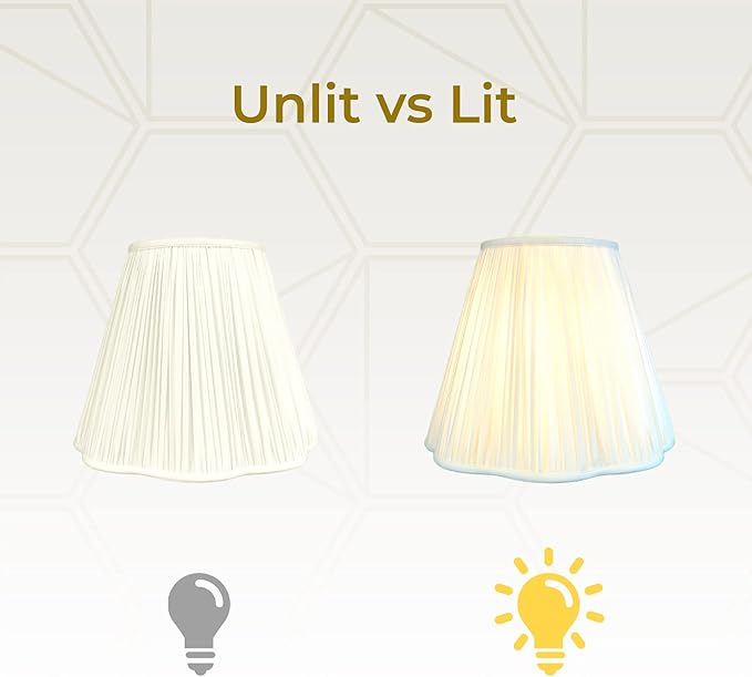 Royal Designs, Inc. BS-754-14EG-2 Bottom Scallop Gather Pleat Basic Lamp Shade, 7 x 14 x 11.5, Eggshell, 2-Pack