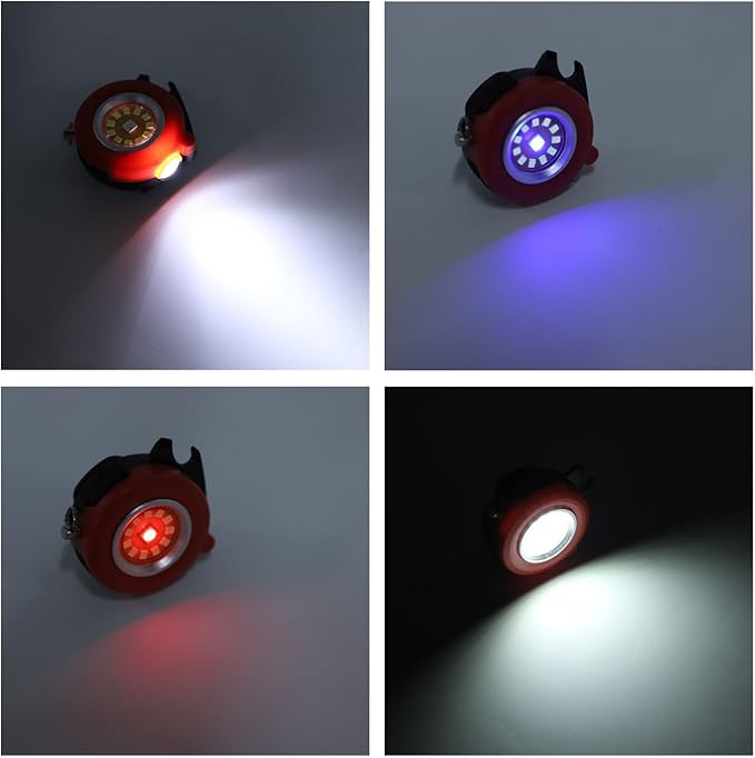 Alomejor Keychain Flashlight, Aluminum Alloy Mini RGB Work Light with Rechargeable Battery, Perfect for Camping and Car Repair (Red)