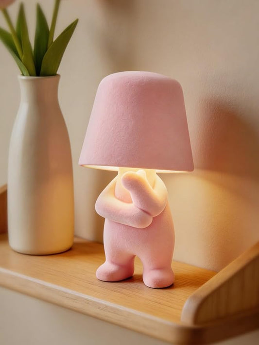 Modern Table Lamp for Youth: Rechargeable Cute Light for Kids Child Teen - Gift for Birthday Christmas Halloween Easter (Pink)