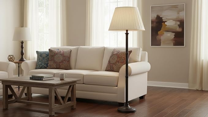 Aspen Creative 33202 Box Pleated Large Empire Spider Construction Lamp Shade, Off-White Linen Fabric, 11" Top x 18" Bottom x 12" Slant